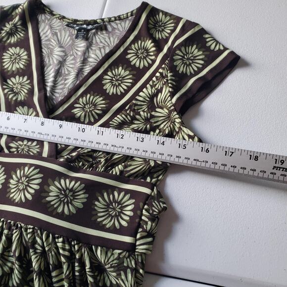 Y2K Babydoll Fairy Whimsy Dress Womens Small Floral Empire Waist Stretch Boho - Picture 8 of 10